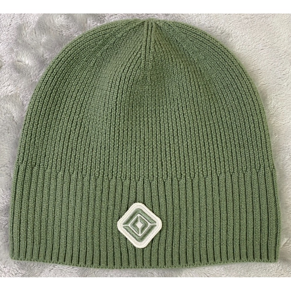 Rivian Compass 100% Merino Wool Ribbed Knitโ Beanie Unisex OS Sage Green Outdoor